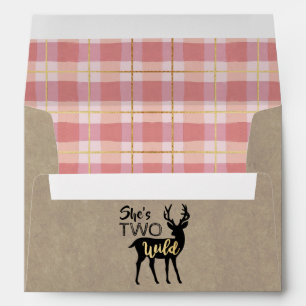 Two Wild Girls Woodland Deer 2nd Birthday Envelope