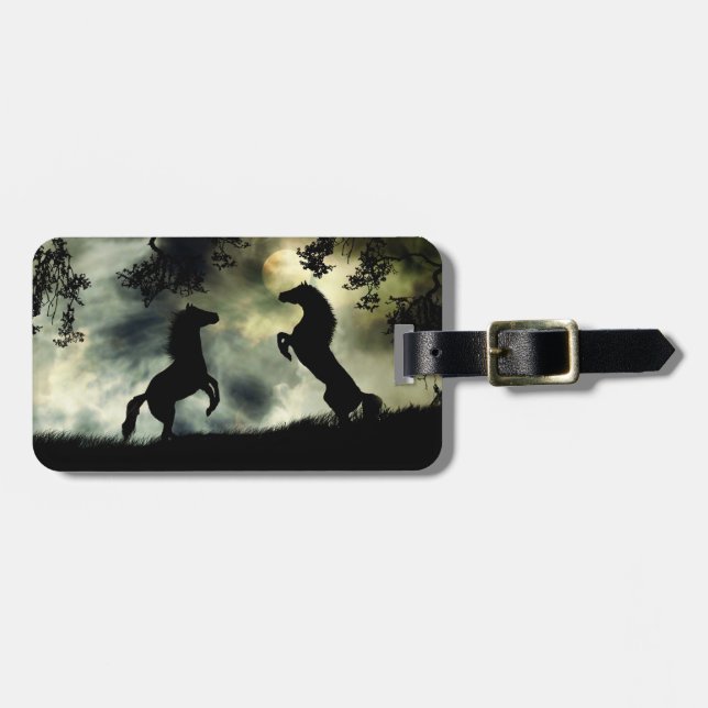Two Wild Horses Luggage Tag (Front Horizontal)
