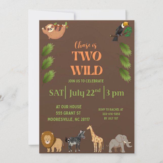two wild  invitation (Front)