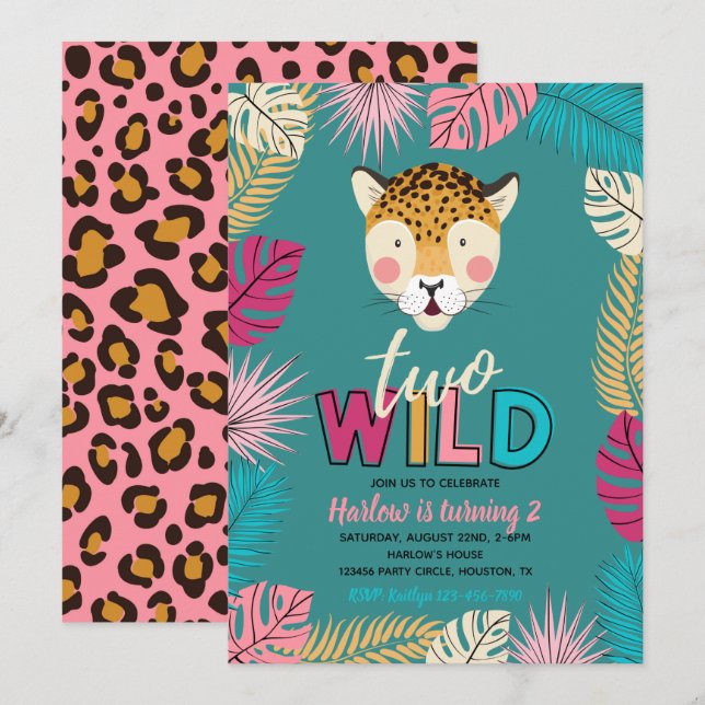 Two Wild Invitation | Girl Two Wild Invitation (Front/Back)