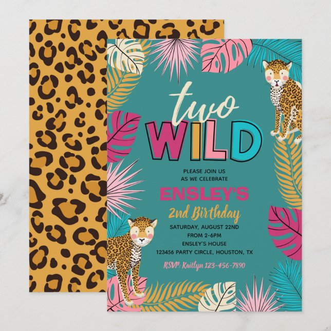 Two Wild Invitation | Girl Two Wild Invitation (Front/Back)