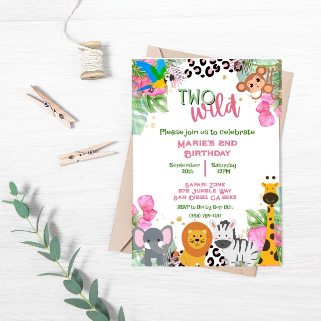 Two Wild Jungle Girls Birthday Invite (Creator Uploaded)