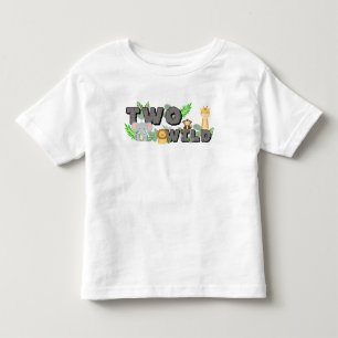 Two Wild Jungle Safari Animals Birthday Toddler T-Shirt