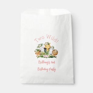 Two Wild Jungle Safari Girl 2nd Birthday  Favour Bags