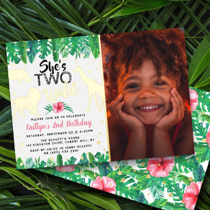 Two Wild Jungle Safari Girls 2nd Birthday Photo