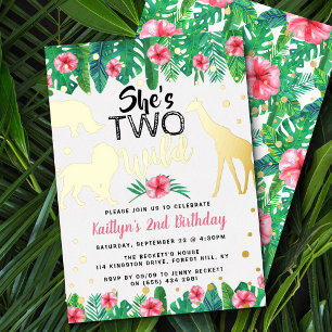 Two Wild Jungle Safari Girls 2nd Birthday Real