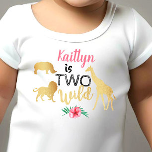 Two Wild Jungle Safari Girls 2nd Birthday Toddler T-Shirt