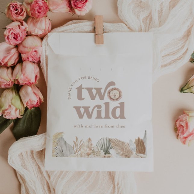 Two Wild Lion Birthday Thank You Favour Bags (Zazzle Two Wild Lion Birthday Thank You Favor Bag)