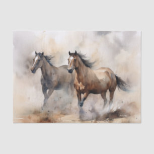 “Two Wild Mustangs ” Dusty Western Watercolour Tissue Paper