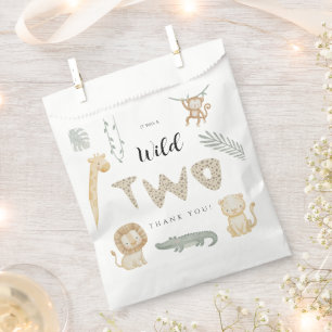 Two Wild Safari 2nd Birthday Thank You Favour Bags