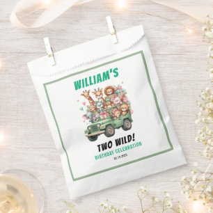 Two Wild Safari Animal 2nd Birthday Party Favour Bags