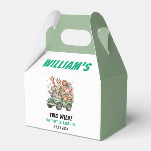 Two Wild Safari Animal 2nd Birthday Party Favour Box