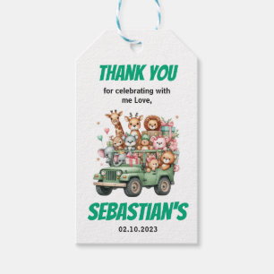 Two Wild Safari Animal 2nd Birthday Party Gift Tags