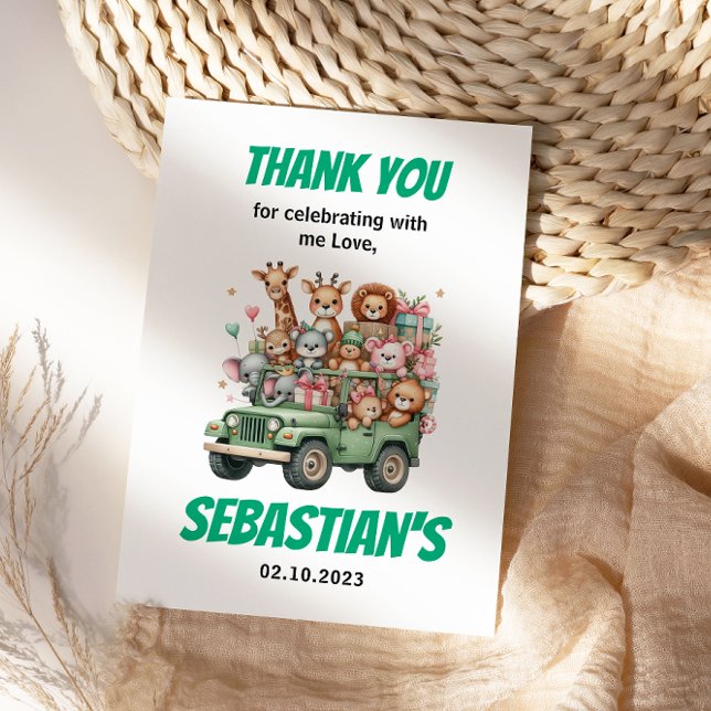 Two Wild Safari Animal 2nd Birthday Party Thank You Card (Two Wild Safari Animal 2nd Birthday Party thank you card
)