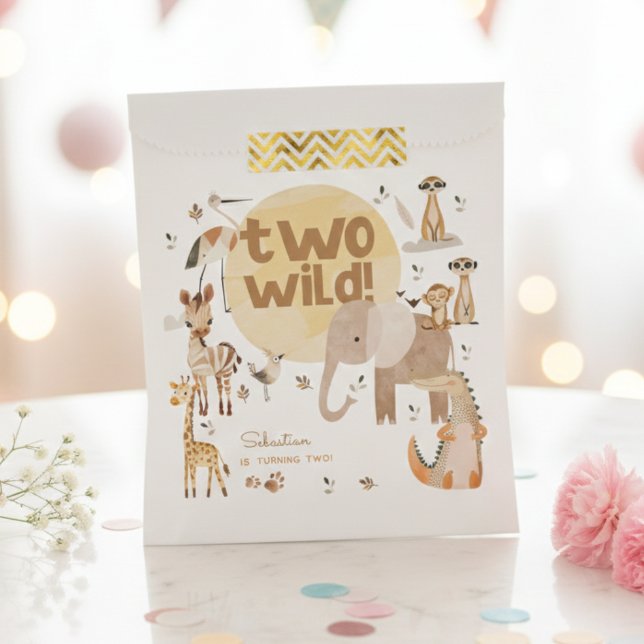 Two wild safari animals kids birthday  favour bags (Creator Uploaded)
