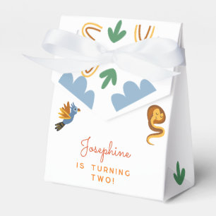 Two wild safari animals kids birthday party favour box
