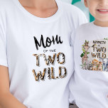 Two wild, Safari Themed 2nd birthday Mum's T-shirt<br><div class="desc">Celebrate your little one's second birthday in style with PixeliaDesigns' "Two Wild Safari Themed Birthday Wrapping Paper, " perfect for parents who love a touch of adventure. This unique parents' T-shirt, featuring the playful slogan "Mum of the Two Wild, " beautifully complements the safari-themed festivities. Crafted with care, the T-shirt...</div>