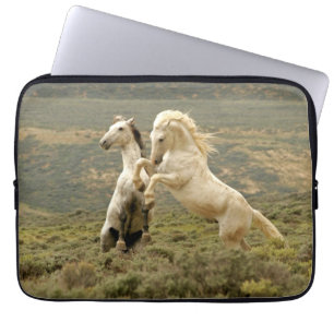 Two Wild Stallions Fight Laptop Sleeve