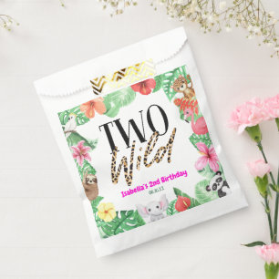 Two Wild Tropical Animal 2nd Birthday Party Favour Bags