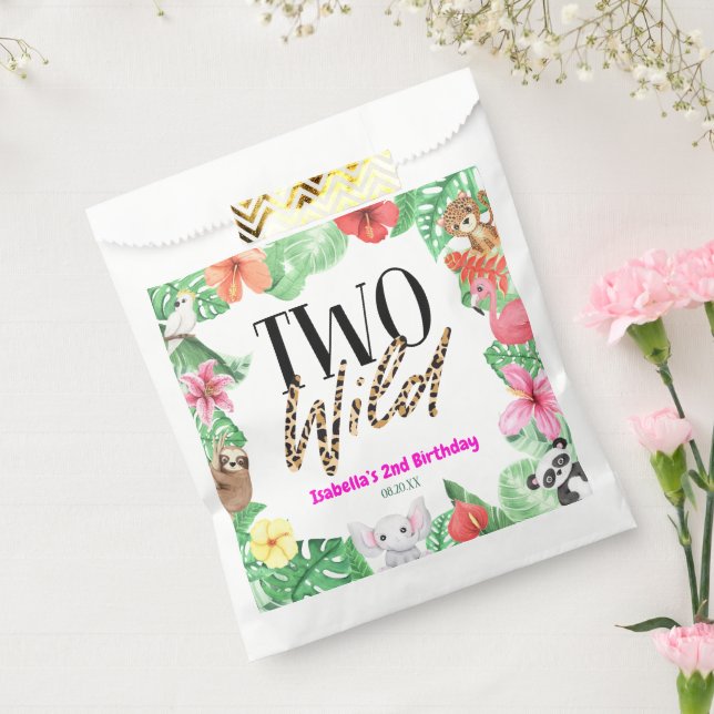 Two Wild Tropical Animal 2nd Birthday Party Favour Bags (Sealed)