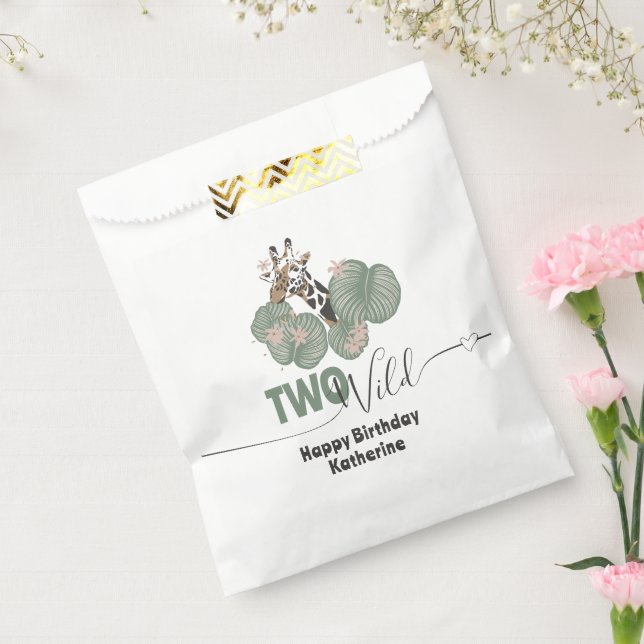 Two Wild Tropical Giraffe Animal Birthday Party  Favour Bags (Sealed)