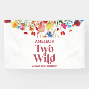 Two Wild Wildflower Second 2nd Birthday Party Banner
