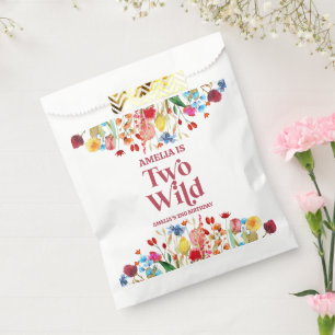 Two Wild Wildflower Second 2nd Birthday Party Favour Bags