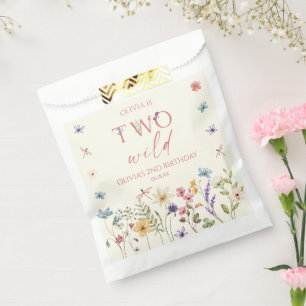 Two Wild Wildflower Wild Flower 2nd Birthday Party Favour Bags