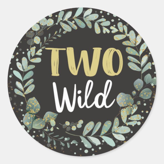 Two Wild Woodland Birthday Stickers Favour Labels (Front)