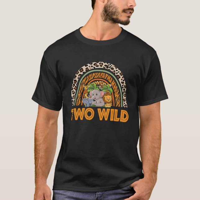 Two Wild Zoo Theme Birthday Safari Jungle Matching T-Shirt (Front)