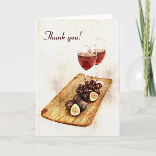 Two wine glasses and fruit - thank you card