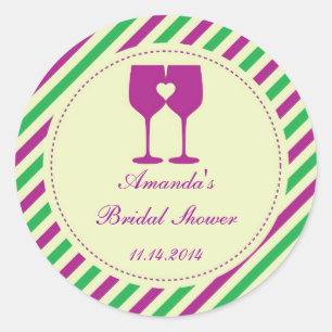 Two Wine Glasses Favour Sticker