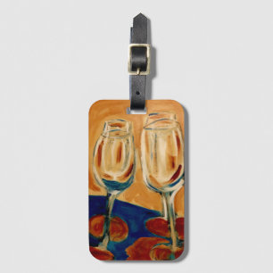 Two Wine Glasses Luggage Tag