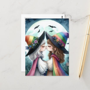 Two Witches Kiss Pride Series Postcard