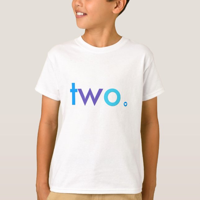 TWO with Heart Typography t-shirt (Front)