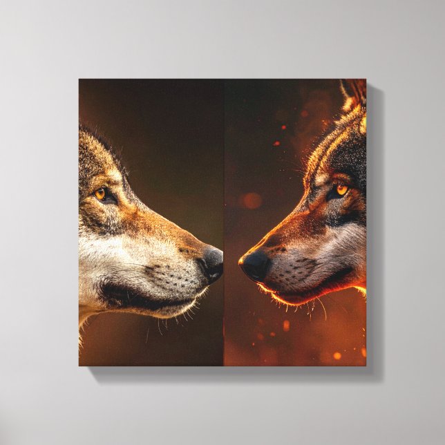 Two wolfs canvas print (Front)