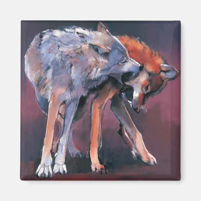 Two Wolves 2001 Magnet (Front)