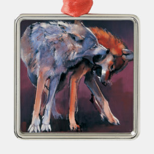 Two Wolves 2001 Metal Tree Decoration