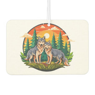 Two wolves car air freshener