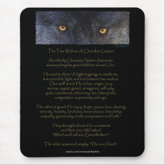 TWO WOLVES CHEROKEE TALE Art  Mousepad