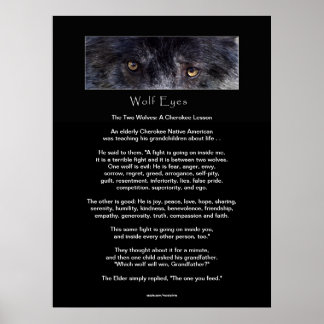 TWO WOLVES CHEROKEE TALE Art Poster
