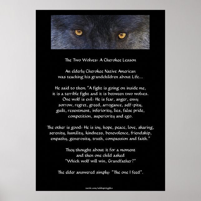 TWO WOLVES CHEROKEE TALE Art Poster (Front)