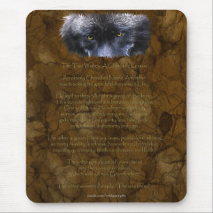 TWO WOLVES CHEROKEE TALE Native American Mouse Mat