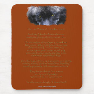 TWO WOLVES CHEROKEE TALE Native American Mouse Mat