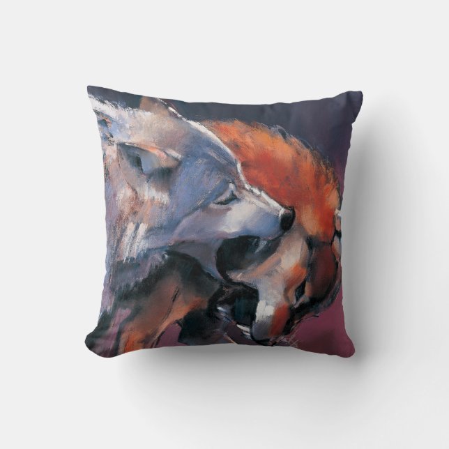 Two Wolves Cushion (Front)