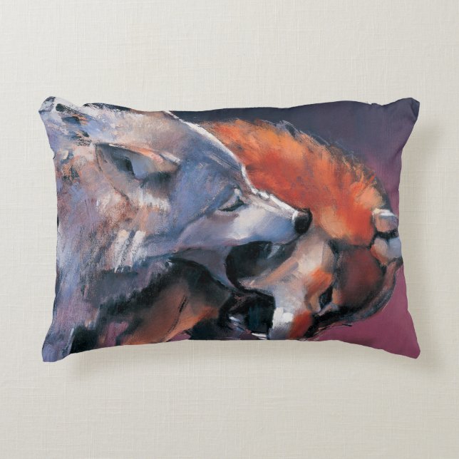 Two Wolves Decorative Cushion (Front)