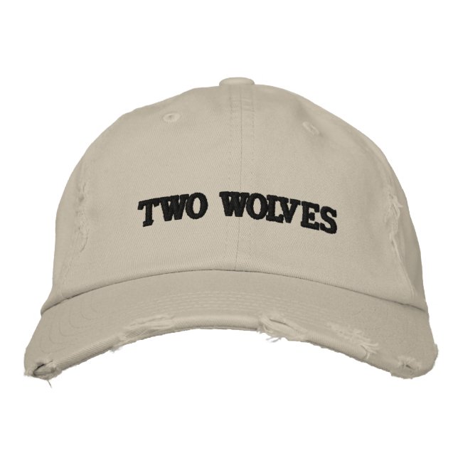 "Two Wolves" Embroidered Hat (Front)