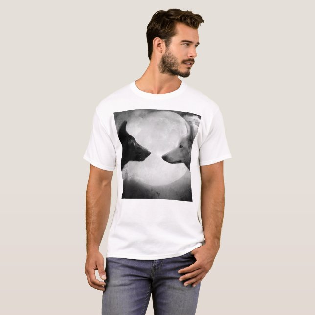 Two wolves facing each other T-Shirt (Front Full)