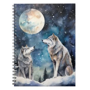 Two Wolves in Winter Notebook