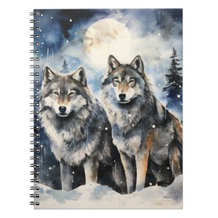 Two Wolves in Winter Notebook